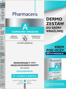 PHARMACERIS A ZESTAW DERMO Do Skóry Wrażliwej Regenerujący Krem Przeciwzmarszczkowy Do Twarzy SENSIRENEAL - 30ml + Duoaktywny Krem Przeciwzmarszczkowy Pod Oczy OPTI-SENSILIUM - 15ml