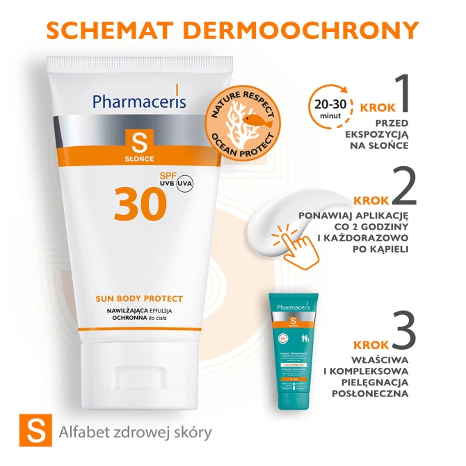 PHARMACERIS S SUN BODY PROTECT Nawilżająca emulsja ochronna do ciała SPF 30