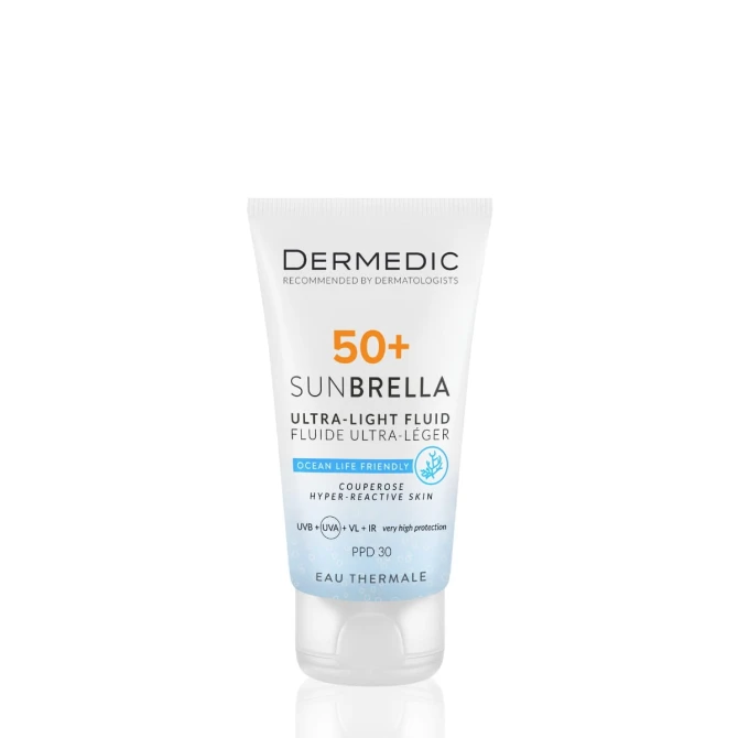 DERMEDIC SUNBRELLA Ultralekki Krem Ochronny SPF50+ Dla Skóry Naczyniowej i Nadreaktywnej - 40ml