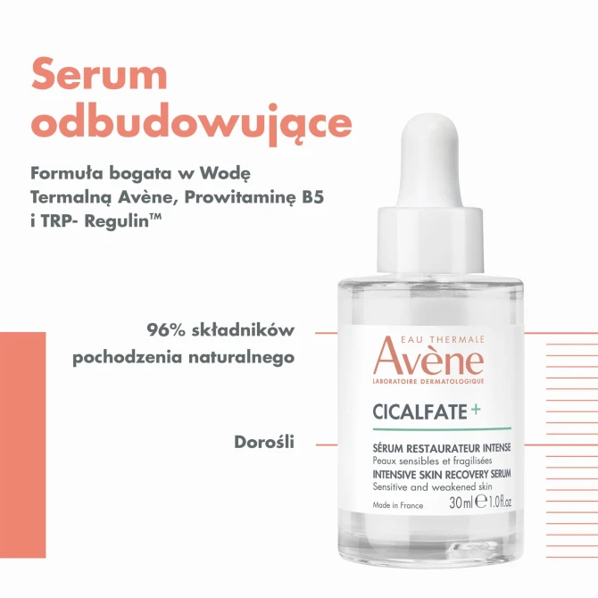 AVENE EAU THERMALE CICALFATE+ Serum intensywnie odbudowujące - 30ml