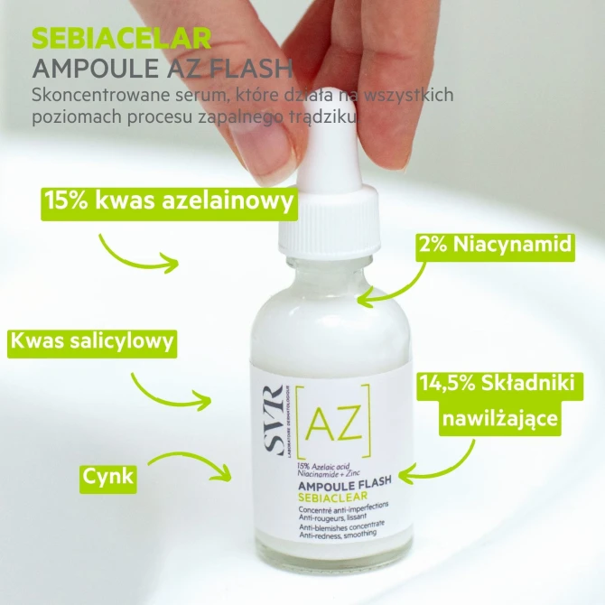 SVR SEBIACLEAR Skoncentrowane Serum Działające Na Wszystkich Poziomach Procesu Zapalnego Trądziku - 30ml