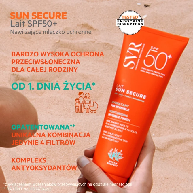 SVR SUN SECURE Lait Nawilżające, biodegradowalne mleczko ochronne SPF50+ - 100 ml