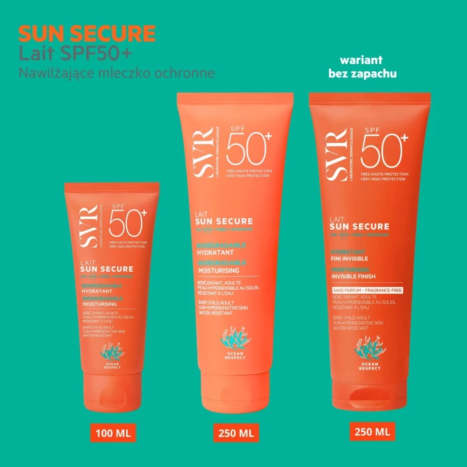 SVR SUN SECURE Lait Nawilżające, biodegradowalne mleczko ochronne SPF50+ - 100 ml