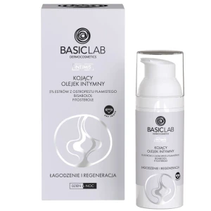 BASICLAB DERMOCOSMETICS INTIMIS  KOJĄCY OLEJEK INTYMNY Z 5% ESTRÓW Z OSTROPESTU PLAMISTEGO, BISABOLOLEM I FITOSTEROLAMI, ŁAGODZENIE I REGENERACJA 50 ML