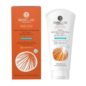 BASICLAB PROTECTICUS Lekka emulsja ochronna do ciała SPF 50+ PA++++ PREWENCJA I ANTYOKSYDACJA 100 ml