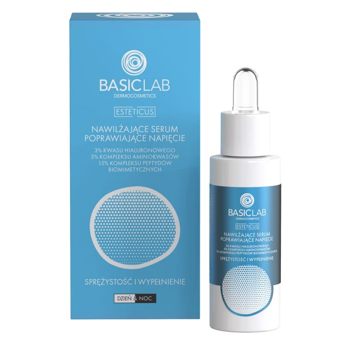 BASICLAB Dermocosmetics Nawilżające Serum Poprawiające Napięcie z 3% Kwasu Hialuronowego - 30ml