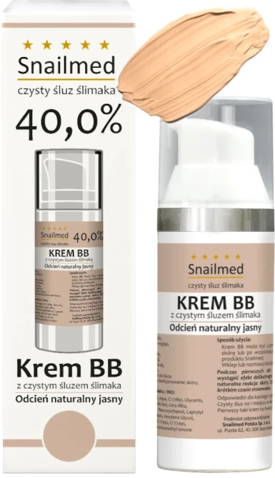 SNAILMED Krem BB Na Bazie Śluzu Ślimaka 40%, Jasny - 30 ml