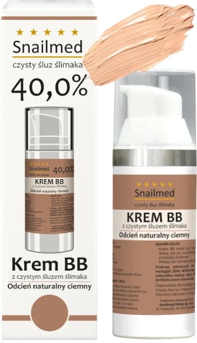 SNAILMED Krem BB Na Bazie Śluzu Ślimaka 40%, Ciemny - 30 ml
