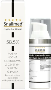 SNAILMED Maska Do Twarzy Z Kwasem Hialuronowym Na Noc, Na Bazie Śluzu Ślimaka 58% - 30 ml