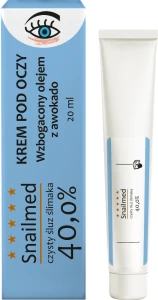 SNAILMED Krem Pod Oczy Ze Śluzem Ślimaka 40% i Olejkiem Awokado - 20 ml