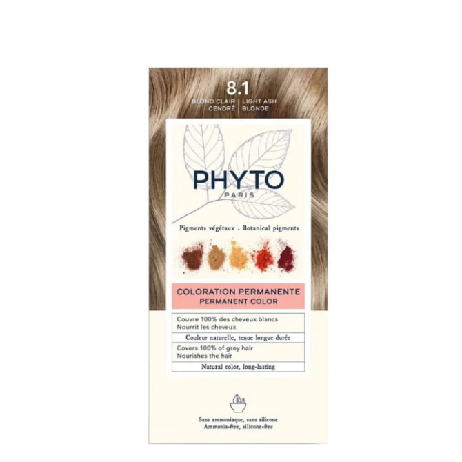 PHYTO Trwała Farba Do Włosów 8.1 Jasny Popielaty Blond