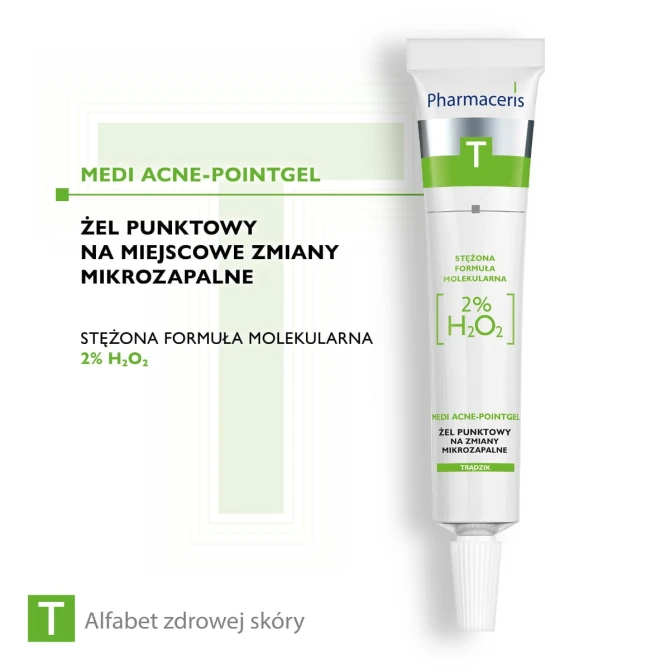 PHARMACERIS T MEDI ACNE-POINTGEL Żel Punktowy, 2% H₂0₂ Na Miejscowe Zmiany Mikrozapalne - 10 ml