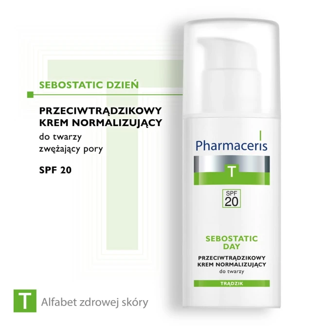 PHARMACERIS T SEBOSTATIC Przeciwtrądzikowy Krem Normalizujący Do Twarzy SPF20 - 50 ml