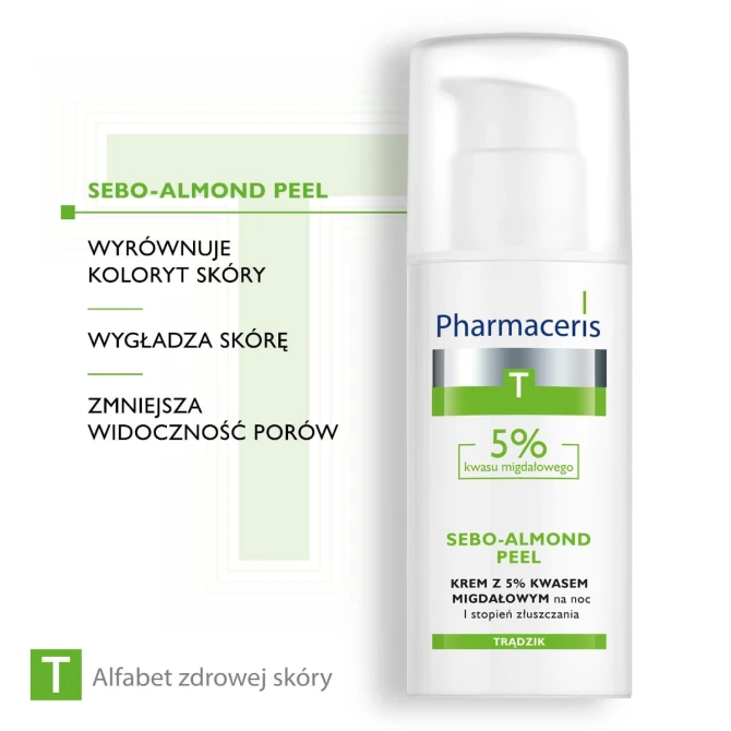 PHARMACERIS T SEBO-ALMOND PEEL Krem z 5% kwasem migdałowym -  50 ml