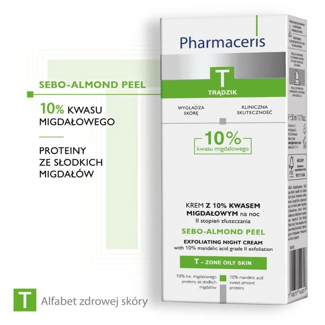 PHARMACERIS T SEBO-ALMOND PEEL 10% Krem Do Twarzy II Stopień Złuszczania - 50 ml