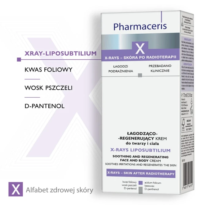 PHARMACERIS X XRAYS-LIPOSUBTILIUM Łagodząco-Regenerujący Krem Do Twarzy i Ciała - 75 ml
