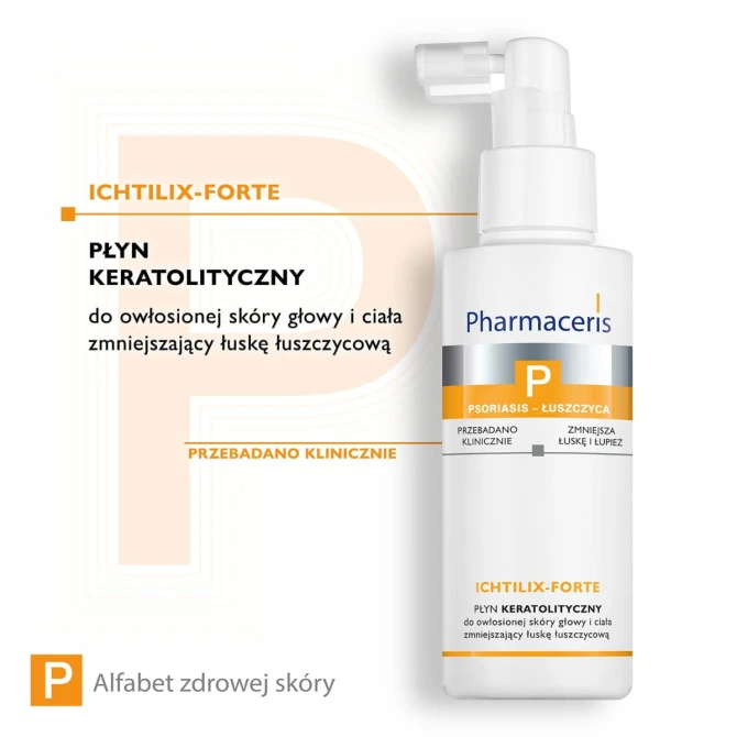 PHARMACERIS P ICHTILIX-FORTE Płyn keratolityczny zmniejszający łuskę łuszczycową - 125 ml