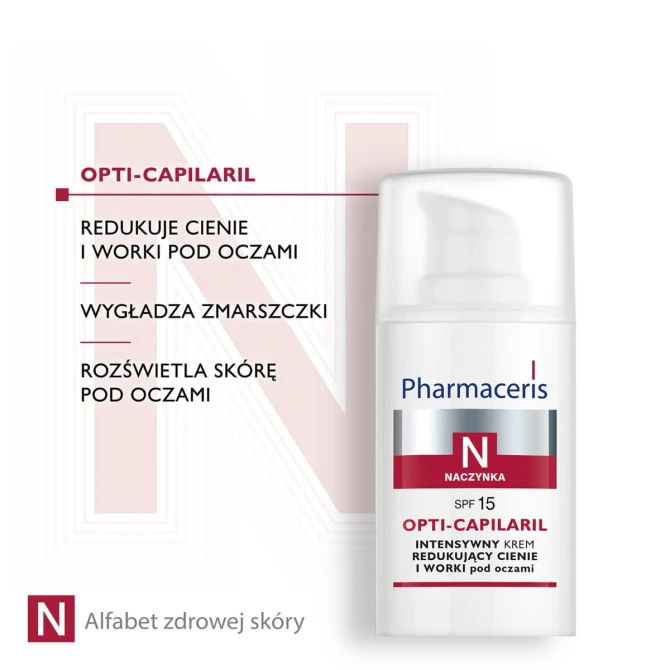 PHARMACERIS N OPTI-CAPILARIL Intensywny Krem Redukujący Cienie i Worki Pod Oczami SPF15 - 15 ml