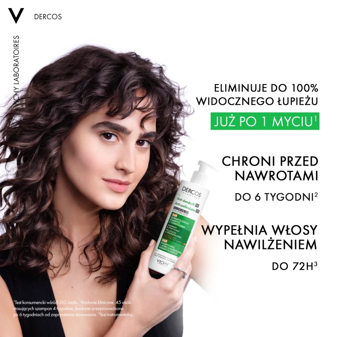 VICHY DERCOS Szampon Przeciwłupieżowy Z Odżywką 2w1 - 390ml