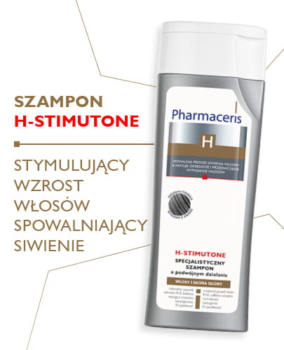 PHARMACERIS H H-STIMUTONE Szampon Spowalniający Proces Siwienia &amp; Stymulujący Wzrost Włosów - 250 ml