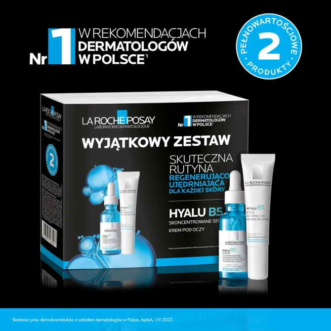 LA ROCHE-POSAY HYALU B5 Zestaw Serum Nawilżające 30 ml + Krem Przeciwzmarszczkowy Pod Oczy 15 ml