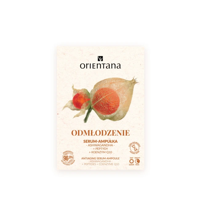 Orientana ASHWAGANDHA Serum-ampułka ODMŁODZENIE Ashwagandha Peptydy Koenzym Q10 - 30 ml