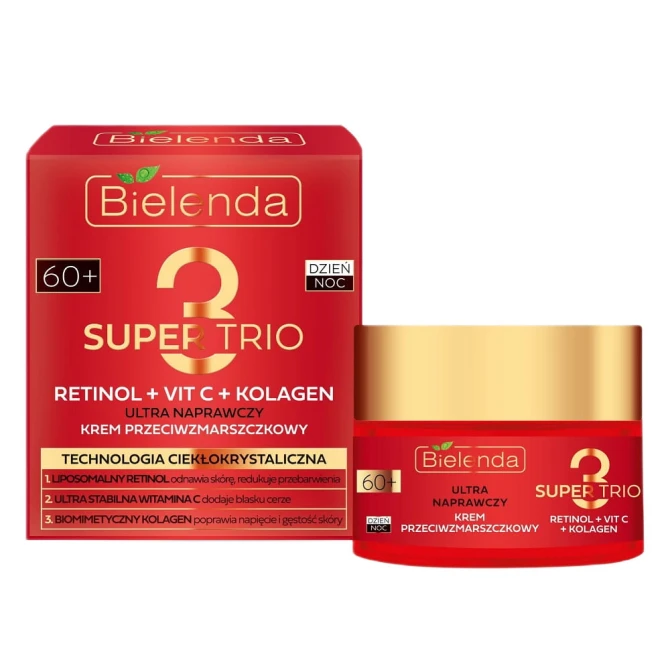 BIELENDA Super Trio ultra Naprawczy Krem Przeciwzmarszczkowy 60+ - 50ml (id: 57168)
