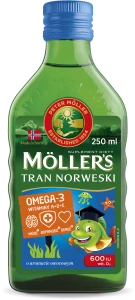 MÖLLER'S TRAN NORWESKI MÓZG-ODPORNOŚĆ-SERCE Omega-3 Owocowy - 250ml 