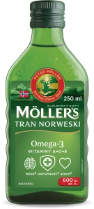 MÖLLER'S TRAN NORWESKI MÓZG-ODPORNOŚĆ-SERCE Omega-3 Naturalny - 250ml