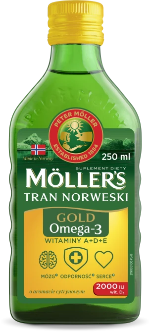 MÖLLER'S GOLD TRAN NORWESKI MÓZG-ODPORNOŚĆ-SERCE Cytrynowy - 250ml