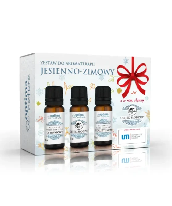 OPTIMA NATURA ZESTAW JESIENNO-ZIMOWY Olejki Eteryczne (Cytrynowy, Złodziei, Eukaliptusowy) - 3x10 ml