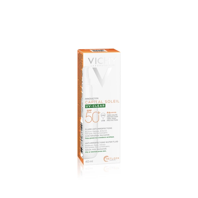 VICHY CAPITAL Soleil UV-CLEAR Fluid Przeciw Niedoskonałościom SPF50+ - 40ml