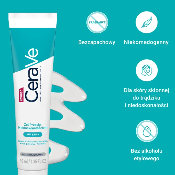 CERAVE Żel Przeciw Niedoskonałościom Do Skóry Tłustej - 40 ml