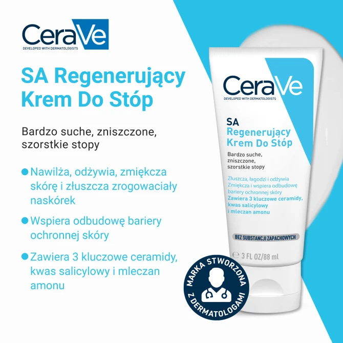 CERAVE SA Regenerujący Krem Do Stóp Do Skóry Suchej I Szorstkiej - 88 ml