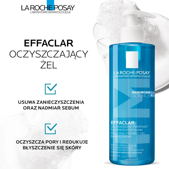LA ROCHE POSAY EFFACLAR Żel Do Mycia - Cera Tłusta - 400 ml