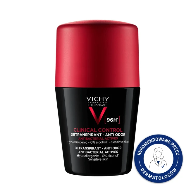 VICHY HOMME CLINICAL CONTROL [96h] Dla Mężczyzn Antyperspirant Przeciw Nadmiernemu Poceniu - 50ml