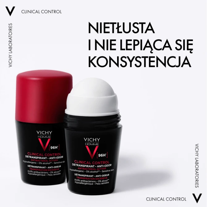 VICHY HOMME CLINICAL CONTROL [96h] Dla Mężczyzn Antyperspirant Przeciw Nadmiernemu Poceniu - 50ml