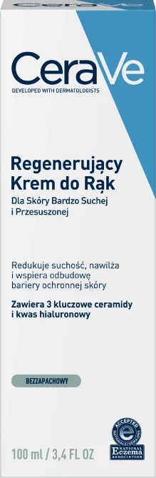 CERAVE Regenerujący Krem Do Rąk Z Ceramidami Dla Skóry Suchej I Bardzo Suchej - 100ml