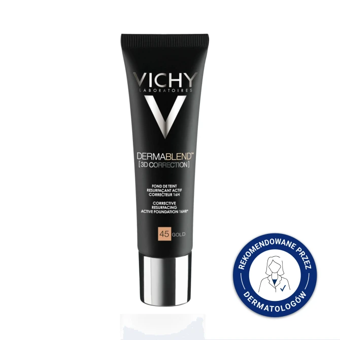 VICHY DERMABLEND 3D Podkład Wyrównujący Powierzchnię Skóry Odcień 45 (Gold) - 30ml