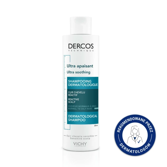 VICHY DERCOS Szampon Ultrakojący, Włosy Normalne I Przetłuszczające - 200ml