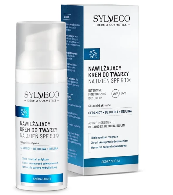 SYLVECO DERMO Nawilżający Krem Do Twarzy Na Dzień SPF50+ Skóra Sucha - 50ml