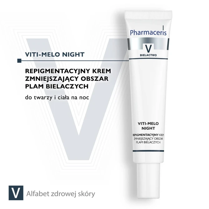 PHARMACERIS V VITI-MELO NIGHT Repigmentacyjny Krem Zmniejszający Obszar Plam Bielaczych - 40 ml