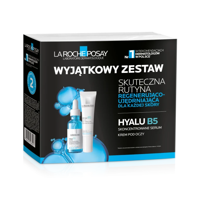 LA ROCHE-POSAY HYALU B5 Zestaw Serum Nawilżające 30 ml + Krem Przeciwzmarszczkowy Pod Oczy 15 ml