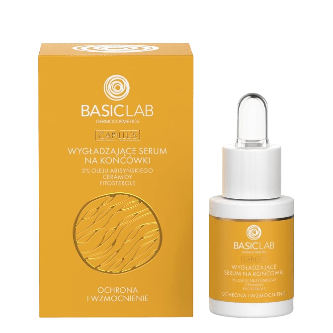 BASICLAB Capillus Wygładzające Serum Na Końcówki Ochrona i Wzmocnienie - 2% oleju abisyńskiego - 15ml