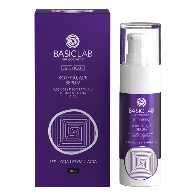 BASICLAB Dermocosmetics Korygujące Serum 0,05% czystego retinalu NOC - 30ml
