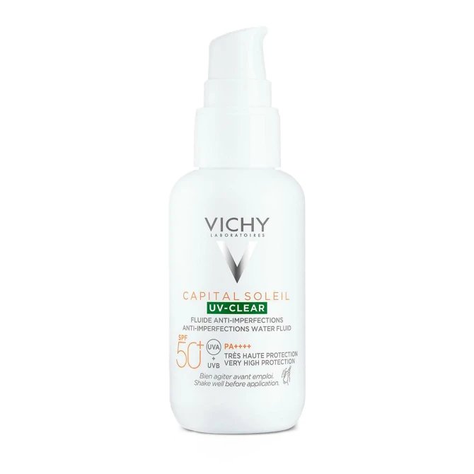 VICHY CAPITAL Soleil UV-CLEAR Fluid Przeciw Niedoskonałościom SPF50+ - 40ml [Dat