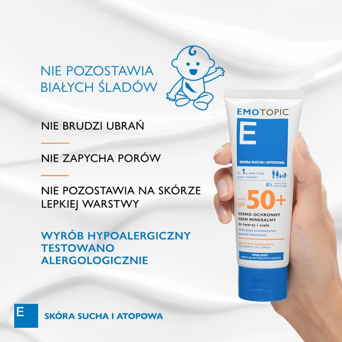 EMOTOPIC Dermo Ochronny Krem Mineralny SPF 50+ - 75 ml