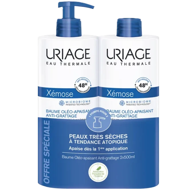 URIAGE XEMOSE DUO Kojący Olejek W Kremie - Skróra Bardzo Sucha - 2x500ml