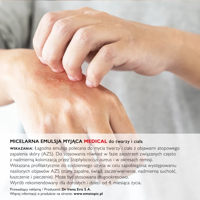 EMOTOPIC Bacteria Control Micelarna Emulsja Myjąca Do Twarzy i Ciała - 190ml
