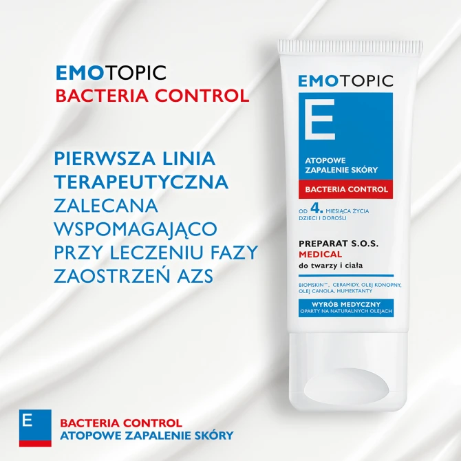 EMOTOPIC Bacteria Control Preparat S.O.S Medical Do Twarzy i Ciała - 30ml